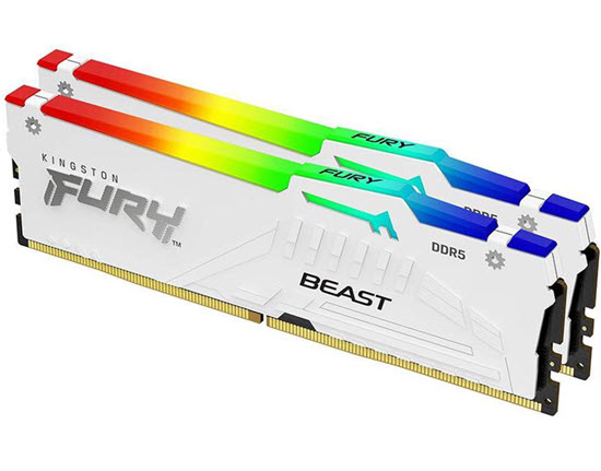 Milwaukee PC - Kingston FURY Beast (White) RGB - DDR5-6400MT/s 32GB Kit (2x16GB), CL32, 1Rx8, AMD EXPO, Intel XMP