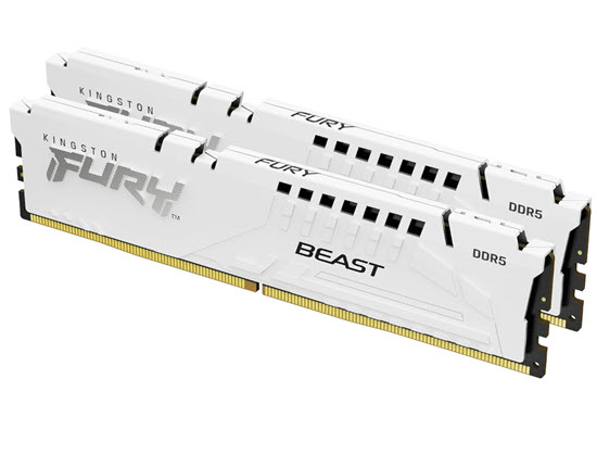 Milwaukee PC - Kingston FURY Beast (White) - DDR5-6400MT/s 32GB Kit (2x16GB), CL32, 1Rx8, AMD EXPO, Intel XMP