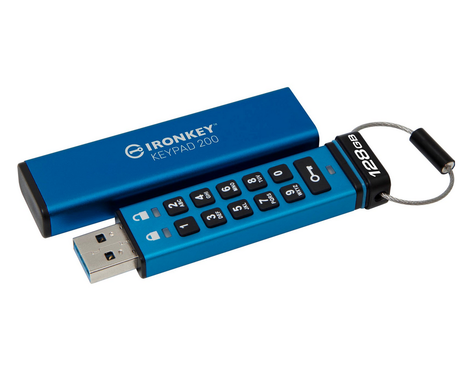 Milwaukee PC - 128GB IronKey Keypad 200, FIPS 140-3 Level 3 AES-256 Encrypted
