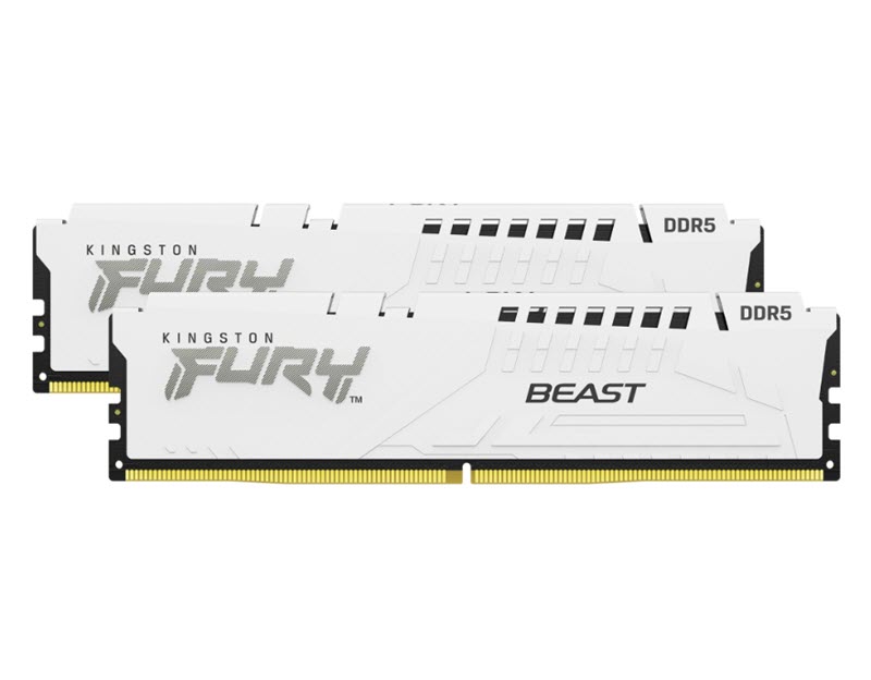 Milwaukee PC - Kingston FURY Beast White 32GB Kit (16GB x2) DDR5-5200MHz, Intel XMP, DIMM