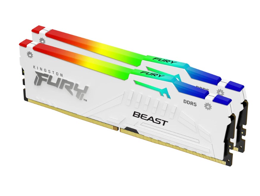 Milwaukee PC - Kingston FURY Beast White RGB 32GB Kit (16GB x2) DDR5 5200MHz, Intel XMP 3.0, DIMM