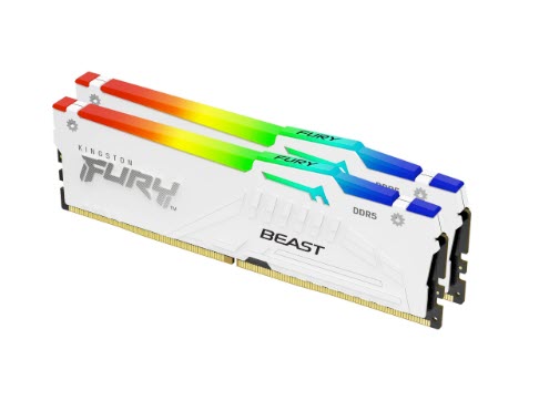 Milwaukee PC - Kingston Fury Beast RGB 64GB Kit(2x32GB), DDR5-5200MHz, Intel XMP 3.0, White, DIMM
