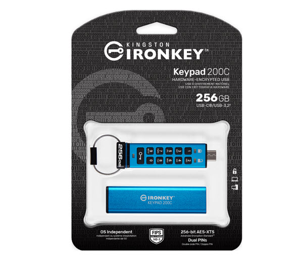 Milwaukee PC - Kingston 256GB USB-C IronKey Keypad 200C - 280MB/s read, 200MB/s write, FIPS 140-3 Lvl 3 , AES-256