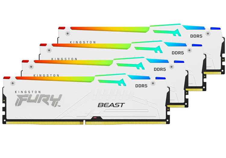 Milwaukee PC - Kingston FURY Beast RGB(White) 128GB Kit (4x32), DDR5-5600MHz, CL40, 2Rx8, XMP