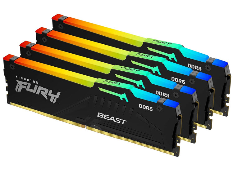 Milwaukee PC - Kingston FURY Beast RGB(Black) 128GB Kit (4x32), DDR5-5200MHz, CL40, 2Rx8, XMP