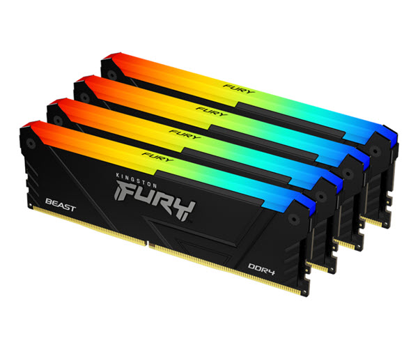 Milwaukee PC - Kingston FURY BEAST RGB 64GB Kit(4x16GB) DDR4-2666MHz CL16 XMP 2.0