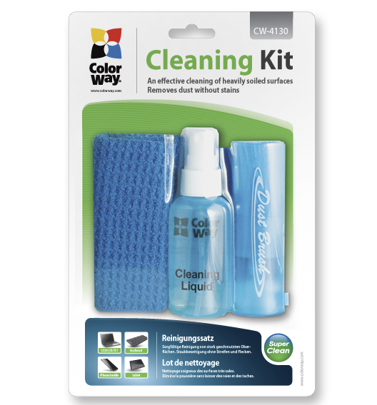 Milwaukee PC - ColorWay Cleaning Kit 3-in-1 Cleaning wipe, Spray 2 fl oz (60 ml), Brush and Carrying bag (CW-4130)