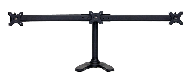 Milwaukee PC - Tyke Supply 73BY - Triple Free Standing Monitor Stand, up to 27" ea., up to 18 lbs ea, 100mm or 75mm VESA compatible