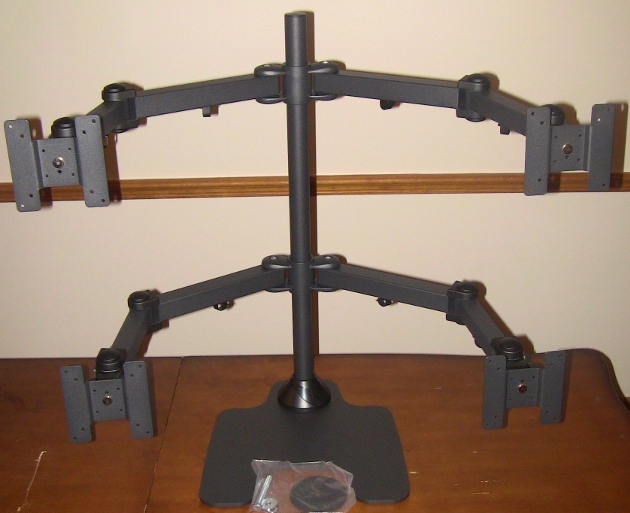 Milwaukee PC - Tyke Supply Quad Monitor Stand (2x2), free standing, double-link swing arms, up to 28" screens