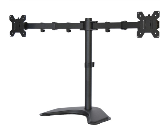 Milwaukee PC - VIVO Dual LCD Monitor Stand - up to 27" (22 lbs max), Free standing, V base, Articulated arms
