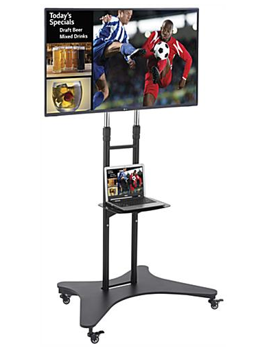 Milwaukee PC - Height Adjustable TV Stand with Shelf, Fits Monitors 37"-70", Locking Wheels - Black (TVSVM31NS)