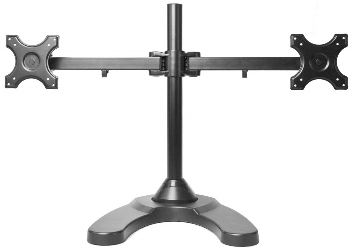 Milwaukee PC - MonMount Dual LCD Freestanding Monitor Stand Up to 24-Inch, Black