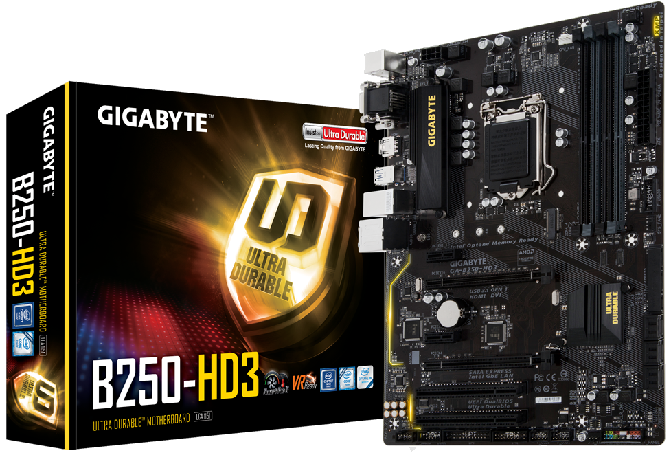 Milwaukee PC - Gigabyte GA-B250-HD3 (Rev 1.0) - ATX, s1151, B250 Chipset