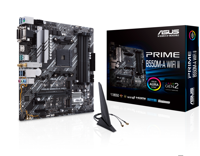Milwaukee PC - ASUS PRIME B550M A WIFI II -  AM4, mATX, 4xDDR4, 2xM.2, 1xVGA, 1xDP, 1xHDMI