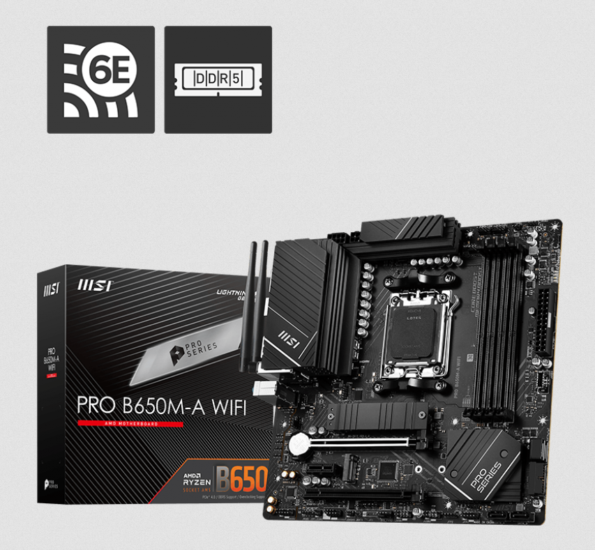 Milwaukee PC - MSI PRO B650M-A WIFI AMD B650, RYZEN 7000, AM5, DDR5, mATX