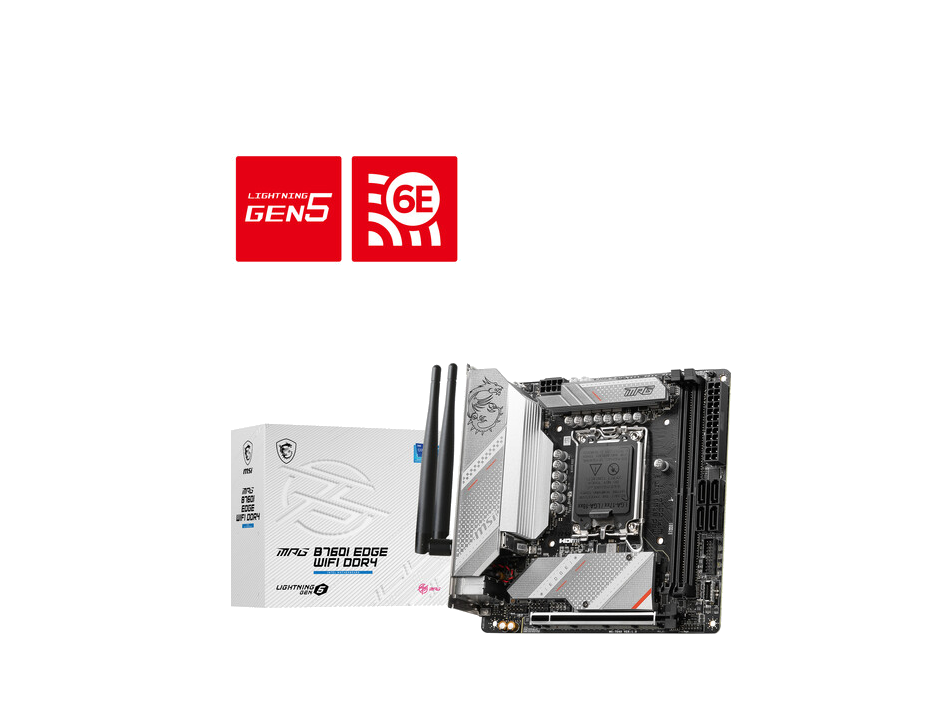 Milwaukee PC - MSI MPG B760I EDGE WIFI DDR4 - Mini-ITX, s1700, 2xDDR4, 2xM.2,  1xDP, 1xHDMI 