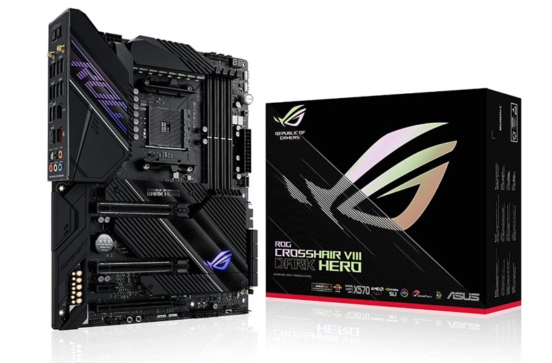 Milwaukee PC - Asus ROG Crosshair VIII Dark Hero - ATX, Ryzen Gen 3, AM4, DDR4, 2xM.2, WiFi6, SLI/CrossFireX