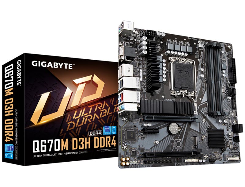 Milwaukee PC - Q670M D3H DDR4 - s1700, microATX, 4xDDR4, 1xVGA, 1xHDMI, 2xDP, 2.5GbE LAN, GbE LAN, AMD CrossFire™, W10, W11  