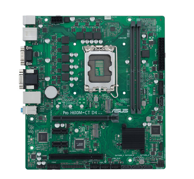 Milwaukee PC - ASUS Pro H610M-CT D4-CSM - MATX, s1700, vPro, 1x PCIe4.0 x16, 2x PCIe3.0 x1, 1xPCI, GbLAN, 