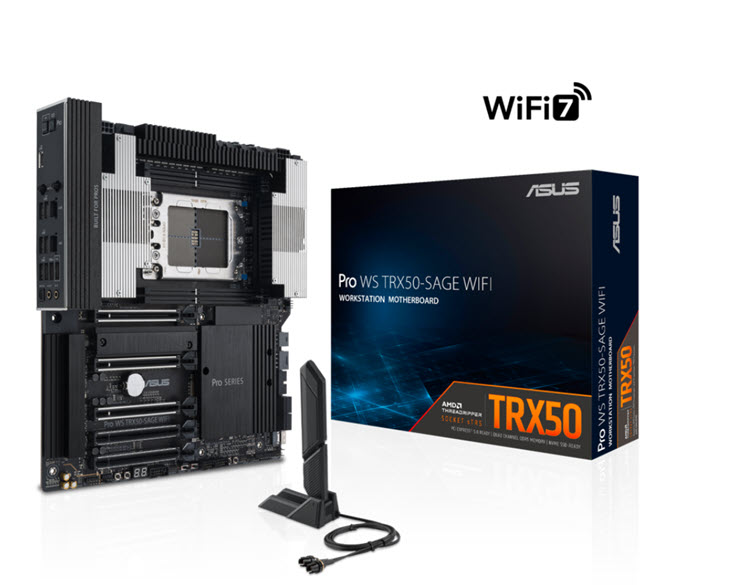 Milwaukee PC - Pro WS TRX50-SAGE WIFI - CEB, sTR5, 4xDDR5, 3xM.2, PCIe 5.0, 10GbLAN,2.5G, WiFi7, BT5.4