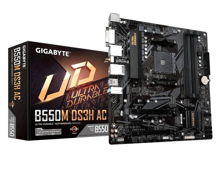 Milwaukee PC - Gigabyte B550M DS3H AC - MATX, B550, AM4, 4xDDR4, 2xM.2, 2.5G, WiFiAC, BT4.2, DVI-D/ HDMI, RGB   