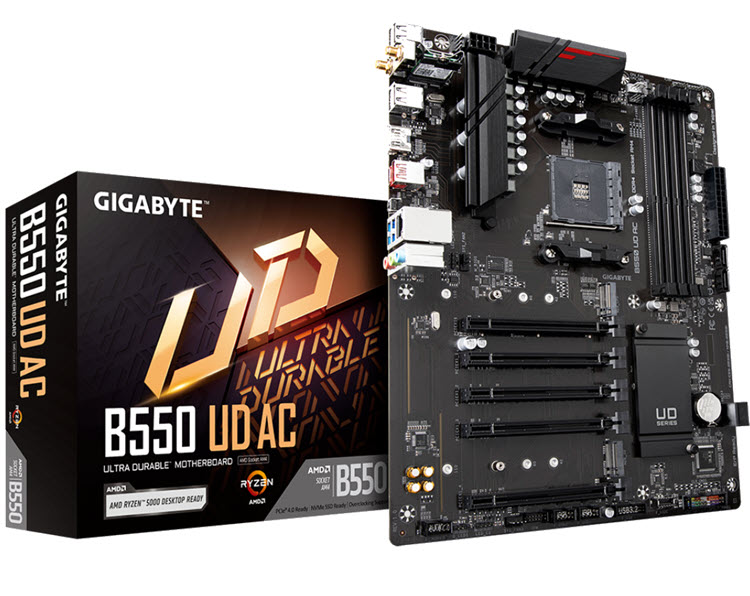 Milwaukee PC - Gigabyte B550 UD AC  - ATX, B550, AM4, 4xDDR4,2xM.2,1GbLAN, WiFiAC, BT5.0, HDMI, RGB  