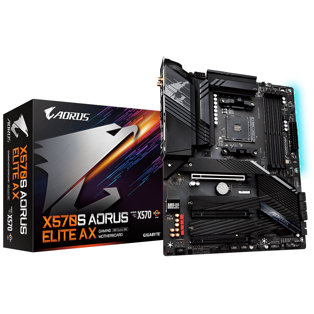 Milwaukee PC - Gigabyte X570S AORUS ELITE AX - ATX, X570, AM4, Ryzen, 4xDDR4,3xM.2,6xSATA,2.5G,WiFi6E,BT5.2,HDMI,2-Way/Quad CrossFire, RGB  