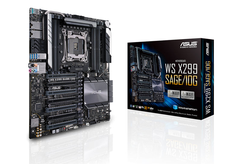 Milwaukee PC - Asus WS X299 SAGE/10G - CEB, X299, s2066, 8xDDR4, 1xU.2, 2xM.2, 8xSATA, 2x10G, 4-Way SLI, 4-Way CrossFireX, Aura Sync RGB  