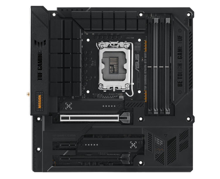 Milwaukee PC - Asus TUF GAMING B760M-BTF WIFI - MATX, B760, s1700, 4xDDR5,3xM.2,4xSATA,PCIe5.0, 2.5G, Wi-Fi 6, BT5.2, HDMI,DP, Aura Sync   