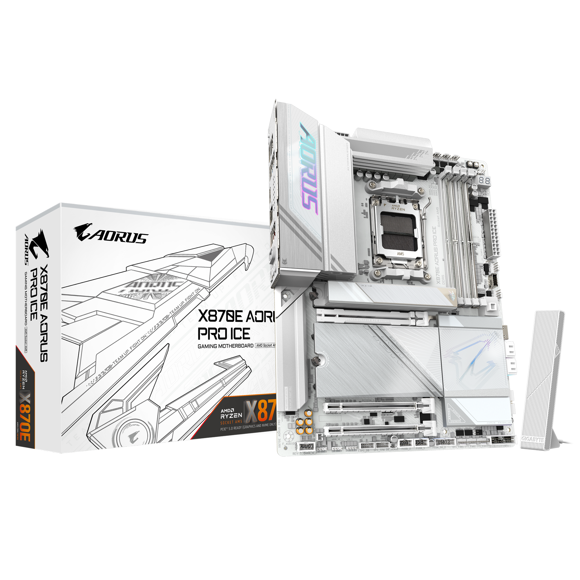 Milwaukee PC - Gigabyte X870E AORUS PRO ICE - ATX, AM5, X870E, PCIe5.0, 4xDDR5, 4xM.2, 4xSATA,2.5Gb, Wi-Fi 7, BT5.4, HDMI, USB4