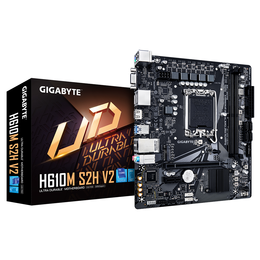 Milwaukee PC - GIGABYTE H610M S2H V2 -  mATX, H610, s1700, 2xDDR5, 1xM.2, 4xSATA, GbE, DP. HDMI, VGA  