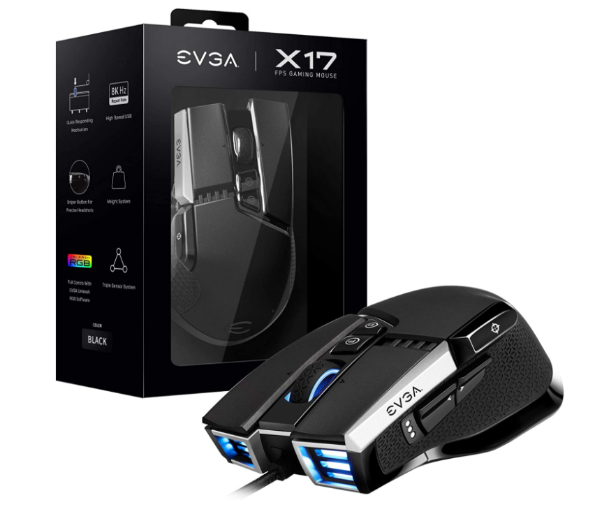 Milwaukee PC - EVGA X17 Gaming Mouse - USB, Omron switches, RGB, PIXART optical sensor, 10 buttons