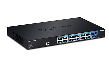Milwaukee PC - TrendNet 28-Port Gigabit PoE+ Managed Layer 2 Switch with 4 SFP slots