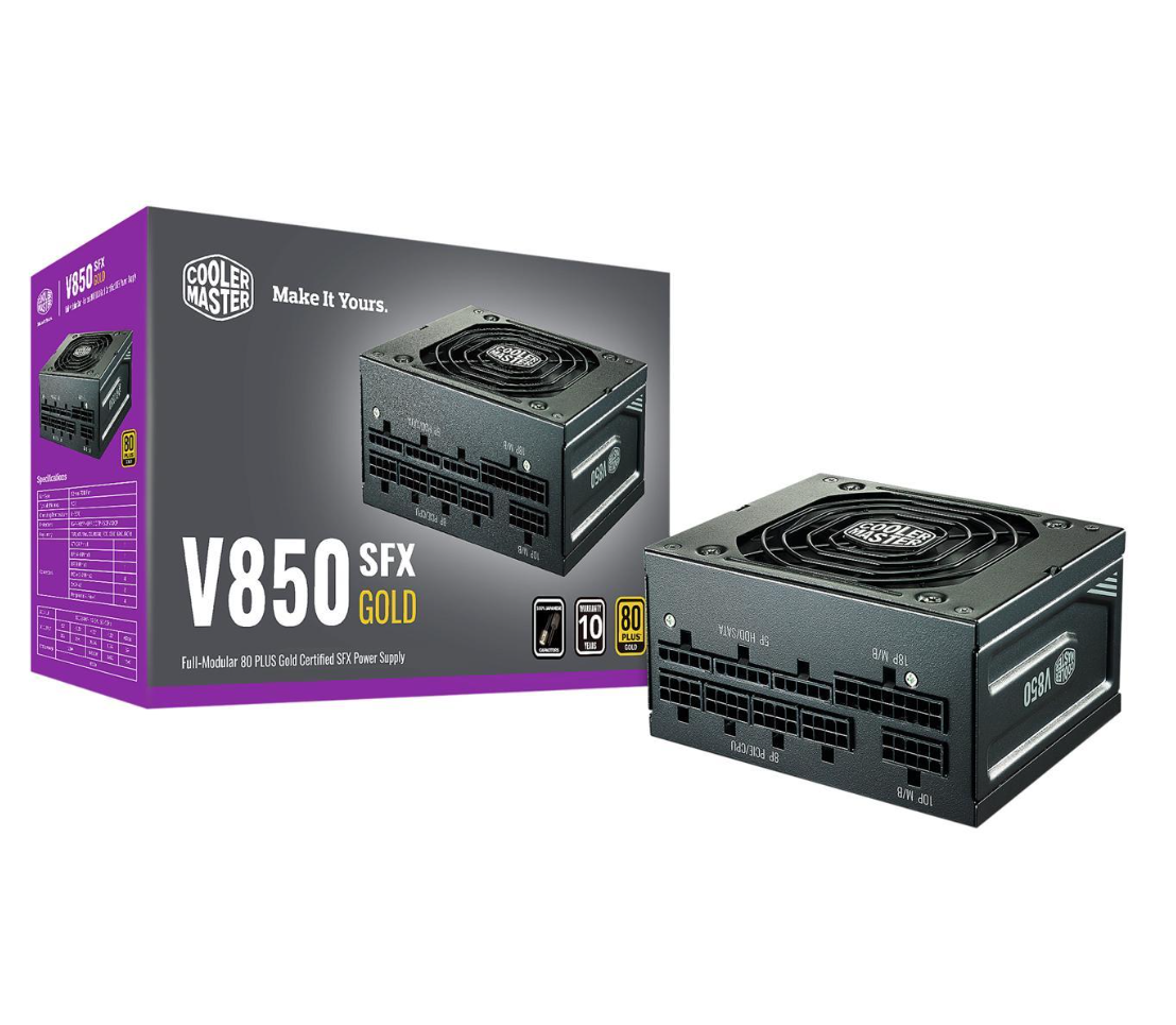 Milwaukee PC - Cooler Master V850 SFX Gold - SFX Form Factor, 80Plus Gold, Full Modular, SFX-ATX Bracket