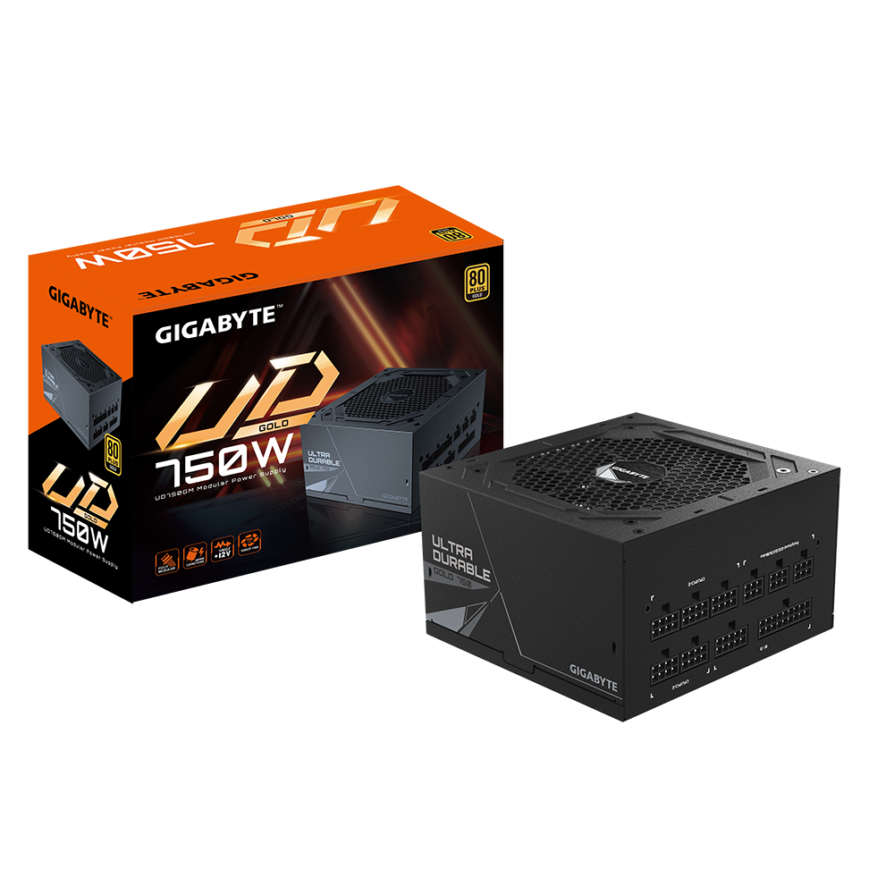 Milwaukee PC - Gigabyte GP UD750GM - 750W, ATX 12V v2.31, PFC, 80+ Gold, Fully Modular, Flat Cables