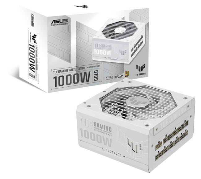 Milwaukee PC - Asus TUF Gaming 1000W Gold White Edition - ATX, ATX 3.0, PCIE Gen 5, 80 Plus Gold, Fully Modular