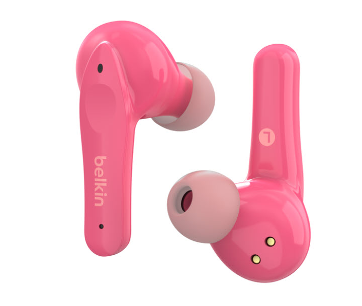 Milwaukee PC - Belkin SoundForm Nano Wireless Earbuds for Kids - BT 5.0, ENC, 2 xMicrophones, Charging Case, 5 Ear Tips, Pink