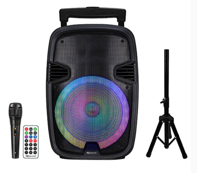 Milwaukee PC - SuperSonic 15” Portable Bluetooth Speaker w/TWS - FM Radio, Remote Control, Microphone, LED, Tripod