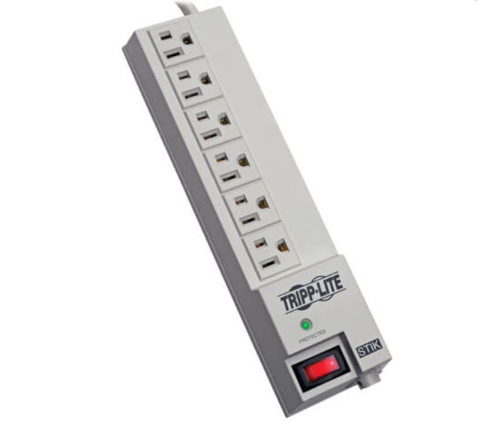 Milwaukee PC - Tripp Lite Protect It! Surge Protector with 6 Right-Angle Outlets, 6 ft. (1.83 m) Cord, 540 Joules, Diagnostic LED