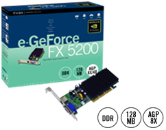 Milwaukee PC - EVGA NVIDIA GeForce FX5200 128MB - AGP, VGA / NO DVI