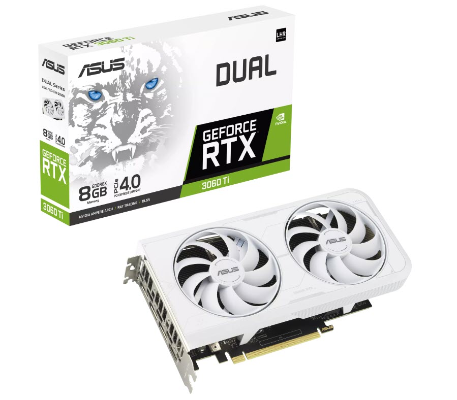 Milwaukee PC - ASUS GeForce RTX 3060 Ti Dual White - 3xDP 1.4a, 1xHDMI 2.1