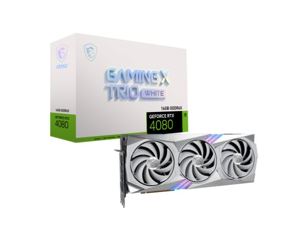 Milwaukee PC - MSI GeForce RTX 4080 16GB GAMING X TRIO -  3xDP, 1xHDMI, White