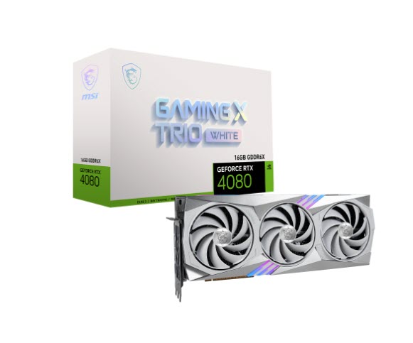 Milwaukee PC - MSI GeForce RTX 4080 16GB GAMING X TRIO -  3xDP, 1xHDMI, White