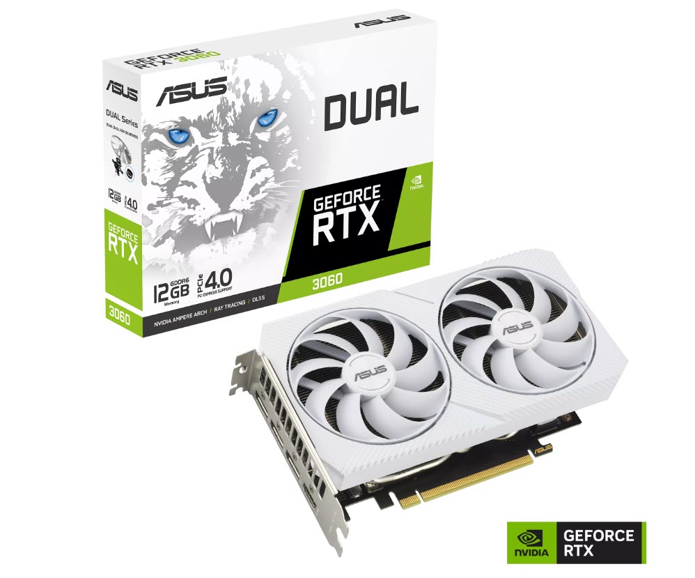 Milwaukee PC - ASUS Dual GeForce RTX 3060 White Edition 12GB GDDR6 - 1xHDMI, 3xDP, HDCP 2.3
