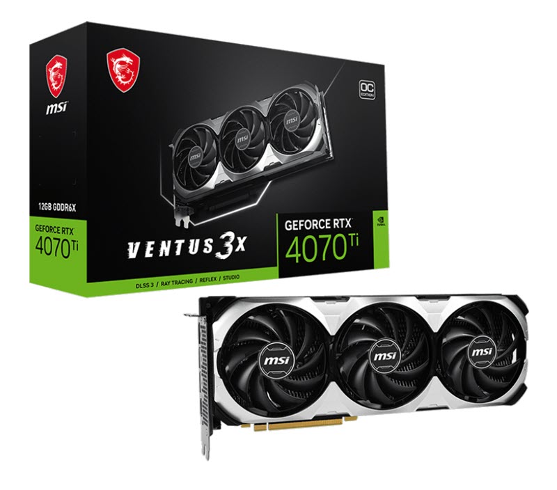 Milwaukee PC - MSI GeForce RTX™ 4070 Ti VENTUS 3X 12G OC - 3xDP, 1xHDMI