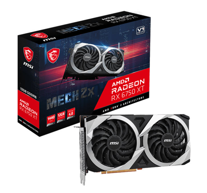 Milwaukee PC - MSI Radeon™ RX 6750 XT MECH 2X 12G V1 - PCIe 4.0, 3xDP, 1xHDMI, HDCP