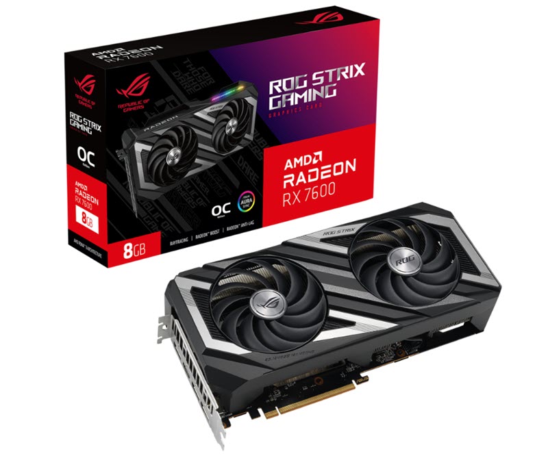 Milwaukee PC - ROG STRIX RX7600 O8G GAMING - 1xHDMI, 3xDP, HDCP, AURA SYNC