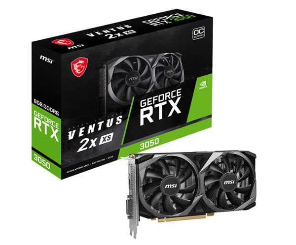 Milwaukee PC - MSI GeForce RTX 3050 Ventus 2X XS 8G OC - PCIe Gen 4, 1xDP, 1xHDMI, 1xDL-DVI-D, HDCP
