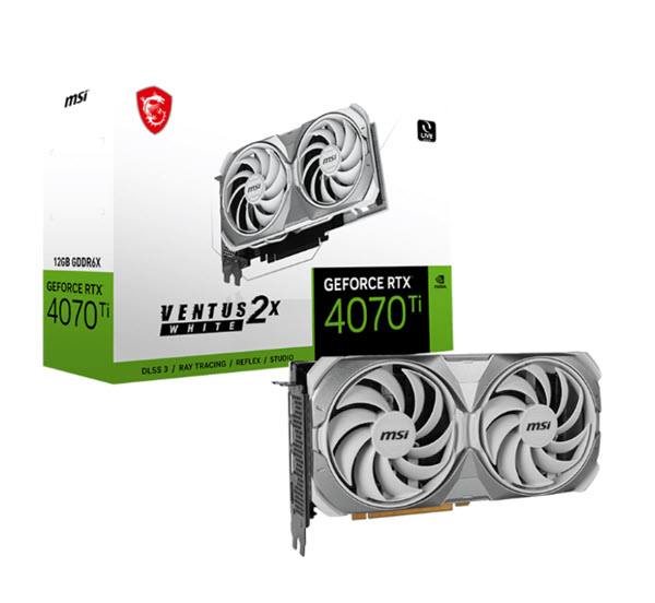 Milwaukee PC - MSI RTX4070Ti VENTUS 2X WHITE 12G OC - PCIe 4.0, 3xDP, 1xHDMI, HDCP