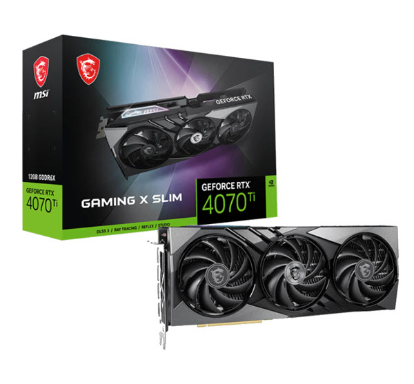 Milwaukee PC - MSI GeForce RTX™ 4070 Ti GAMING X SLIM 12G - PCIe 4.0, 3xDP, 1xHDMI, HDCP, G-SYNC 